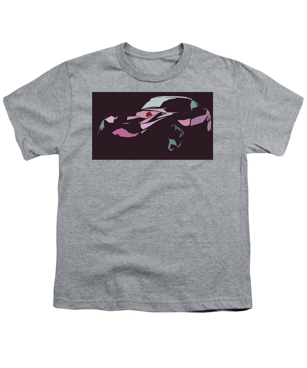 Car Youth T-Shirt featuring the digital art TVR Sagaris Abstract Design #4 by CarsToon Concept