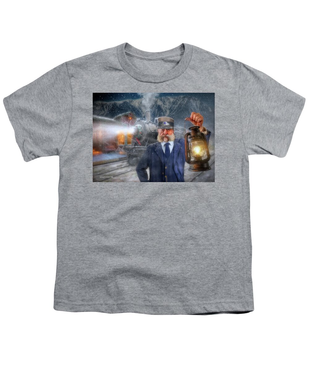 Old Train Station Youth T-Shirt featuring the photograph All Aboard by Aleksander Rotner