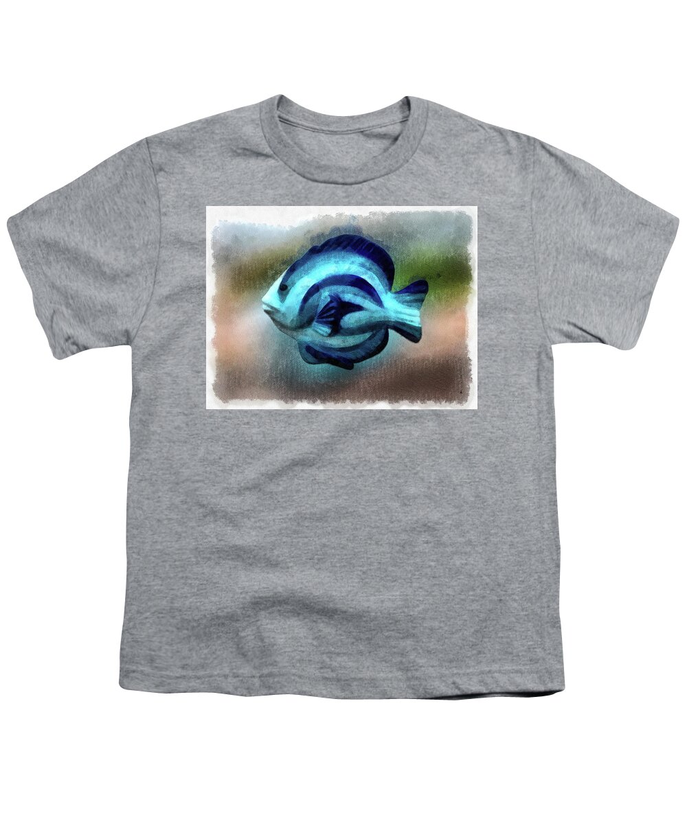 Fish Youth T-Shirt featuring the photograph Another Single Angel Fish by Leslie Montgomery