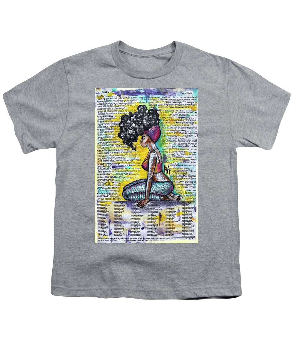 Words Youth T-Shirt featuring the painting Be Strong-Don't let them break you by Artist RiA