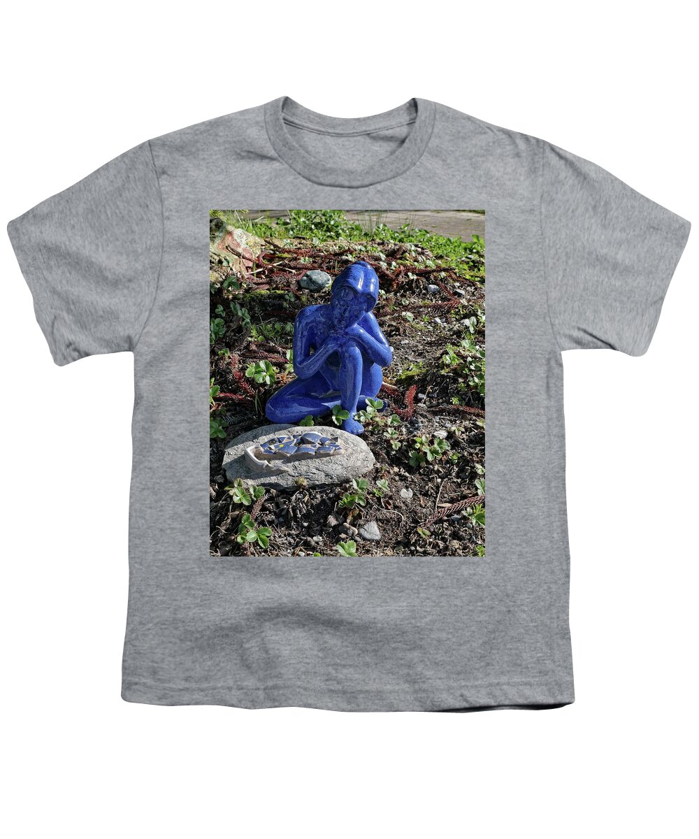 Blue Youth T-Shirt featuring the photograph Blue statue by Martin Smith