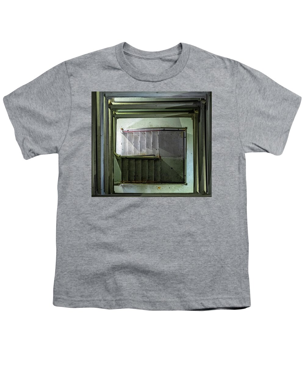 Orange Massachusetts Youth T-Shirt featuring the photograph Bottom Of The Stairs by Tom Singleton