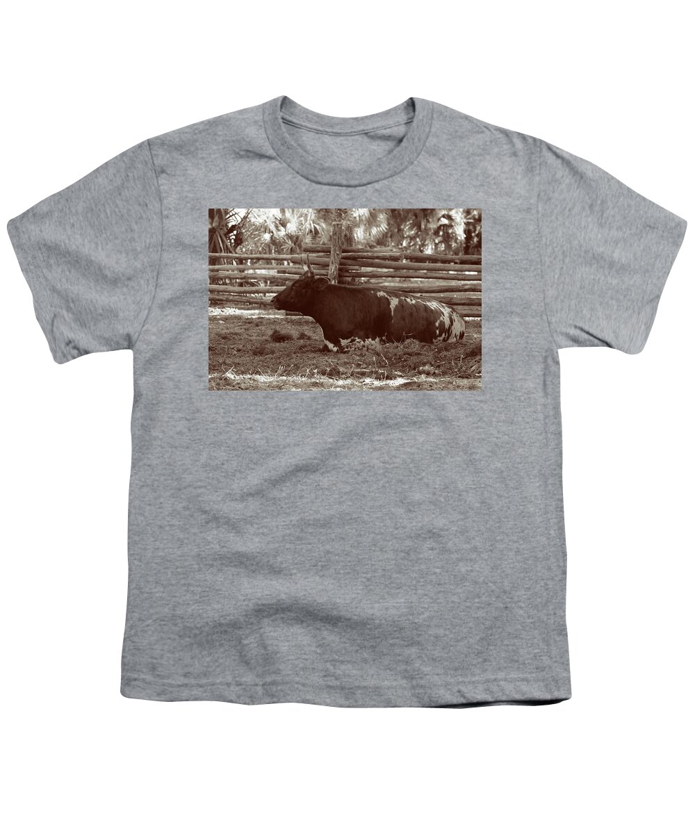 Sepia Youth T-Shirt featuring the photograph Branded by T Lynn Dodsworth