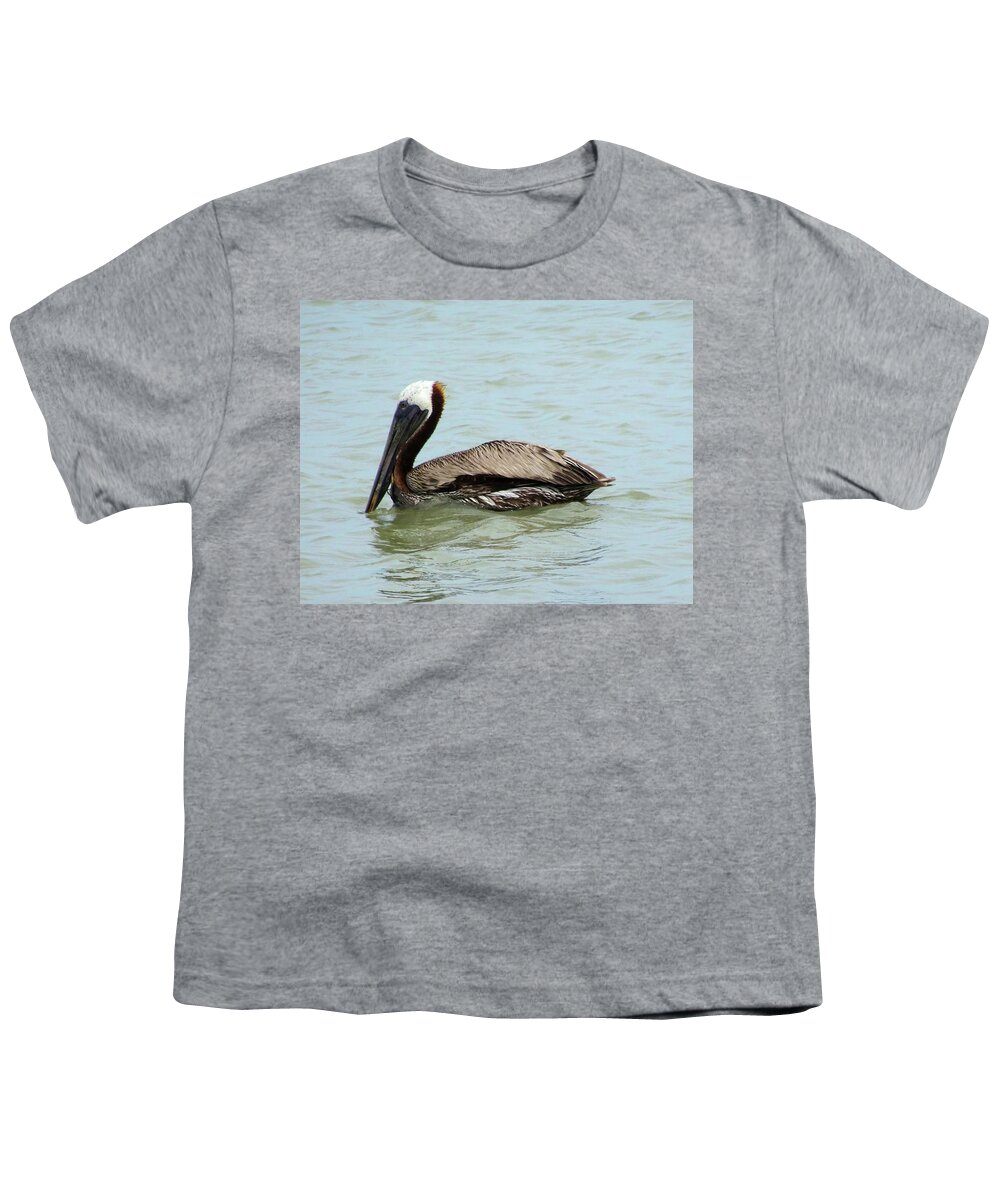 Birds Youth T-Shirt featuring the photograph Brown Pelican by Karen Stansberry
