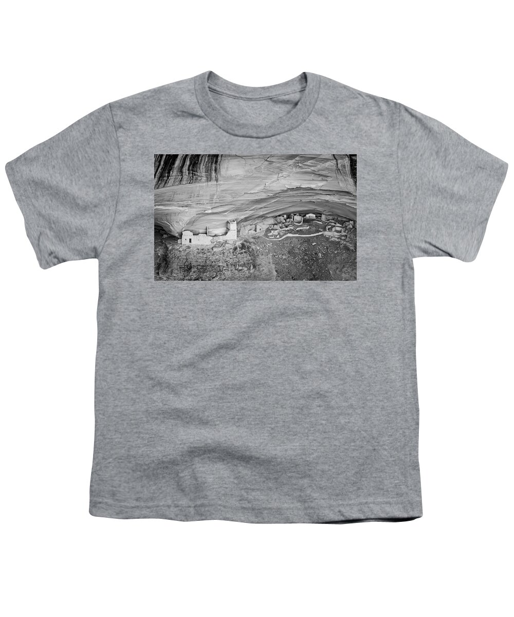 Arizona Youth T-Shirt featuring the photograph Canyon de Chelly V BW by David Gordon