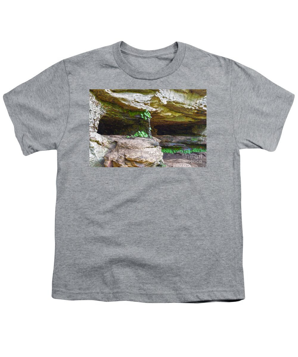 Tennessee Youth T-Shirt featuring the photograph Caves In A Cliff by Phil Perkins