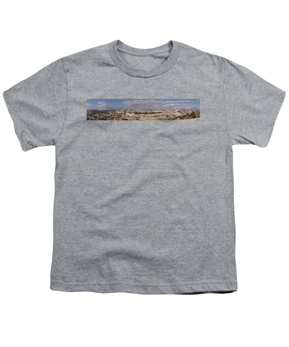 Photography Youth T-Shirt featuring the photograph Cityscape From The Mount Of Olives by Panoramic Images