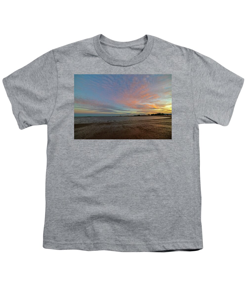 Boston Youth T-Shirt featuring the photograph Constitution Beach Dramatic Sunset Boston MA East Boston by Toby McGuire