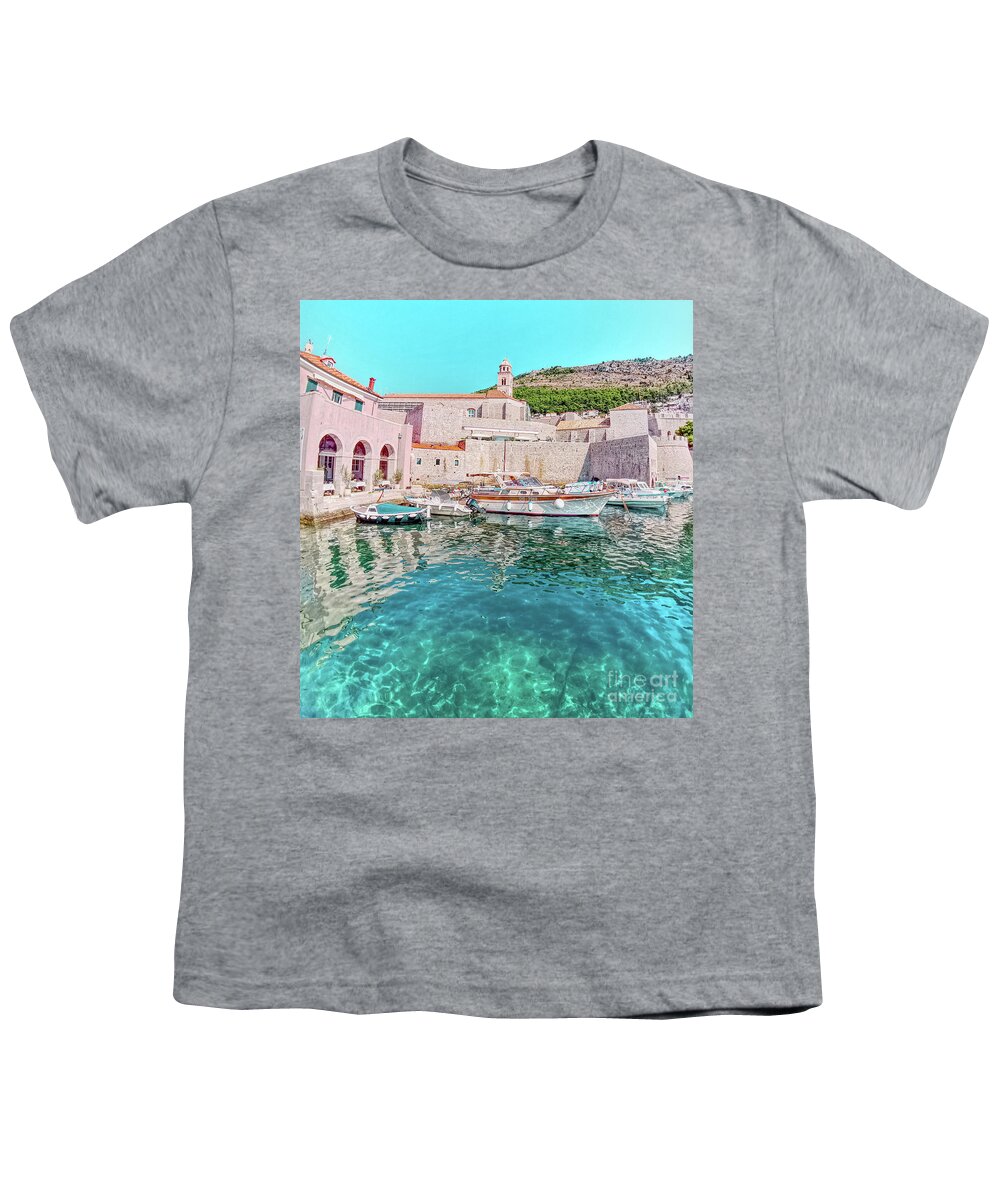 Croatia Youth T-Shirt featuring the photograph Dubrovnik Port by Lidija Ivanek - SiLa
