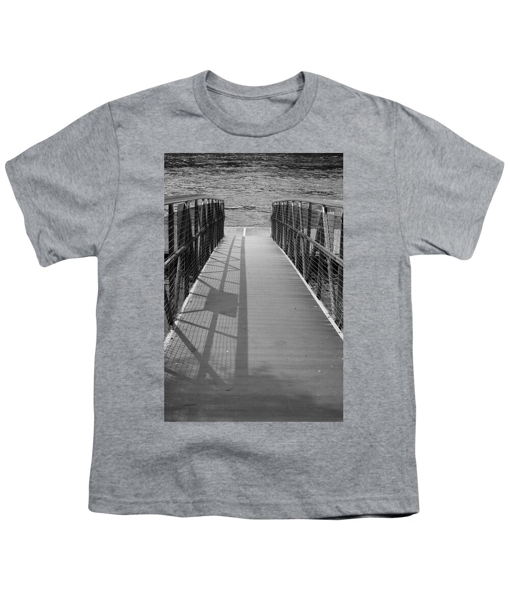 Coastal Youth T-Shirt featuring the photograph Gangway in Black and White by T Lynn Dodsworth