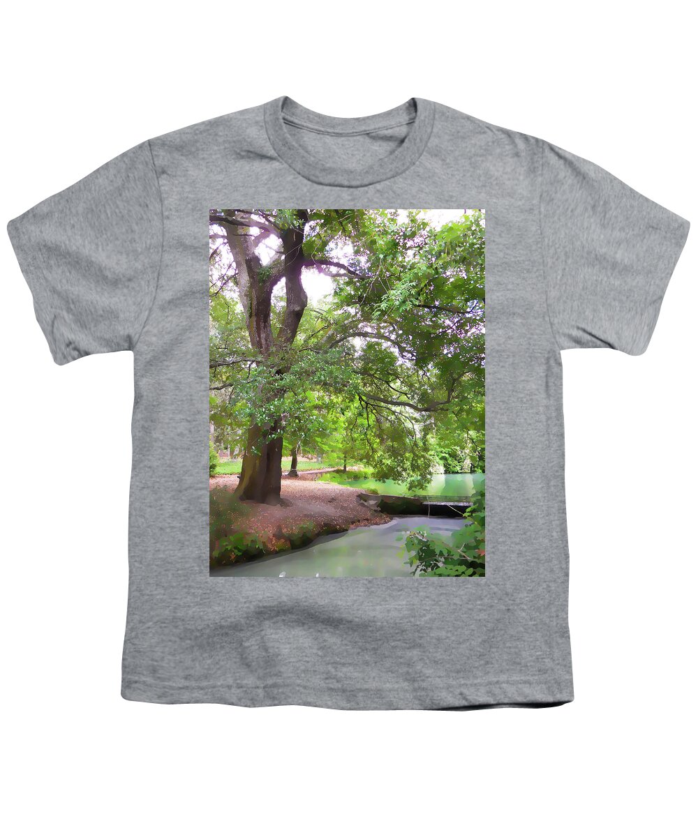 Hopeland Garden Youth T-Shirt featuring the painting Hopeland Garden 4 by Jeelan Clark