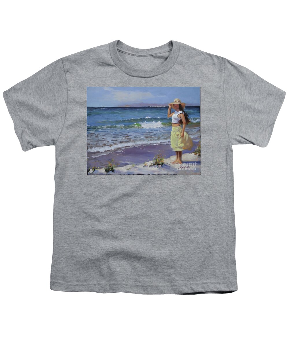 Beautiful Woman Youth T-Shirt featuring the painting In My Dreams by Laura Lee Zanghetti
