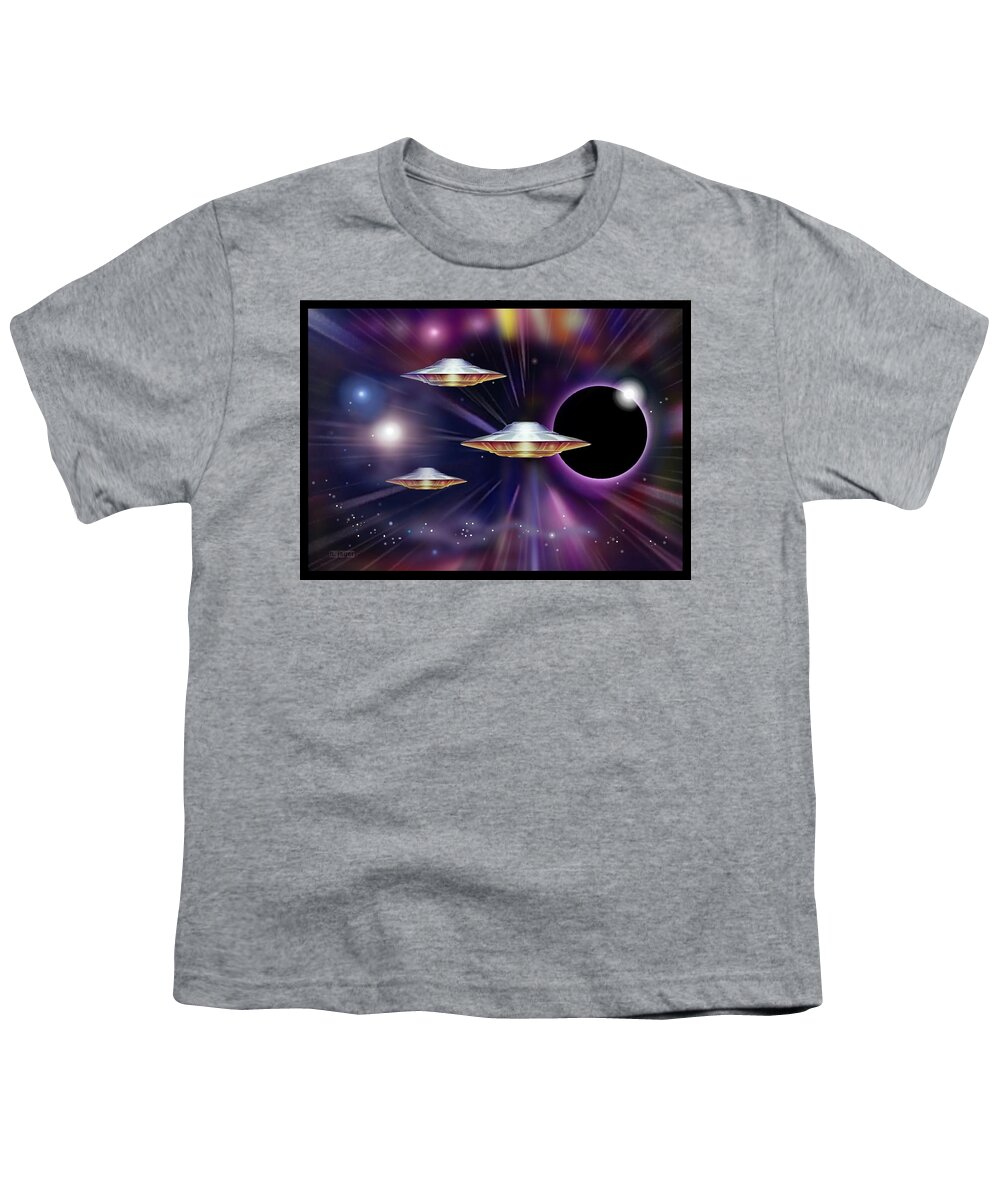 Spacecrafts Youth T-Shirt featuring the digital art Limits In Space by Hartmut Jager