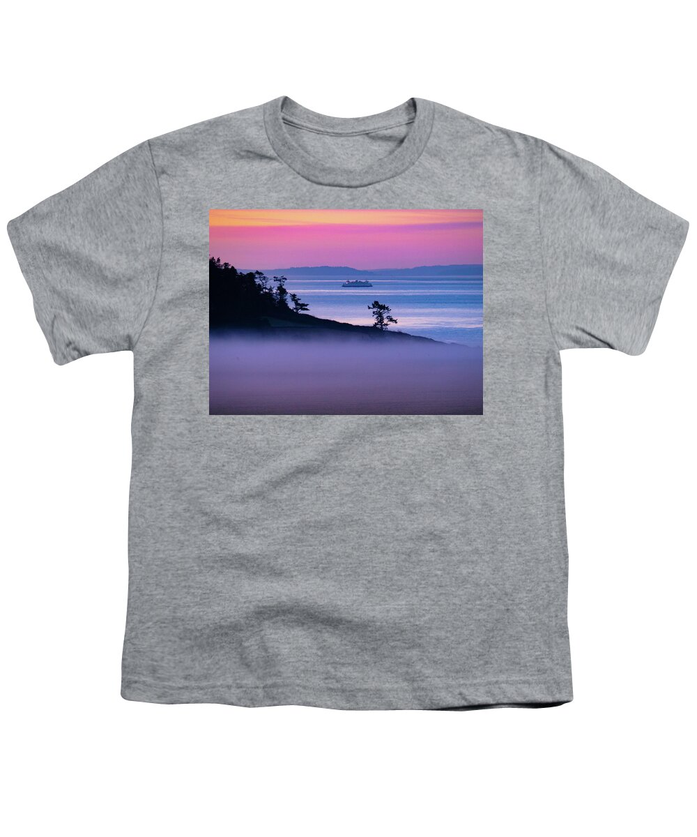 Ferry Youth T-Shirt featuring the photograph Magical Morning Commute by Leslie Struxness
