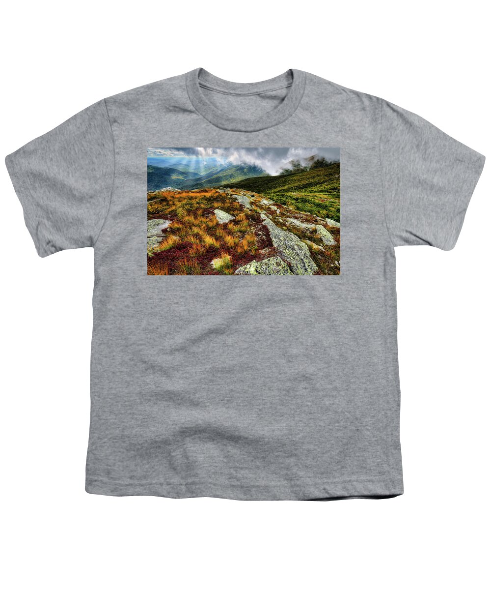 Mt Washington Nh Youth T-Shirt featuring the photograph Mt. Washington NH, Autumn Rays by Michael Hubley
