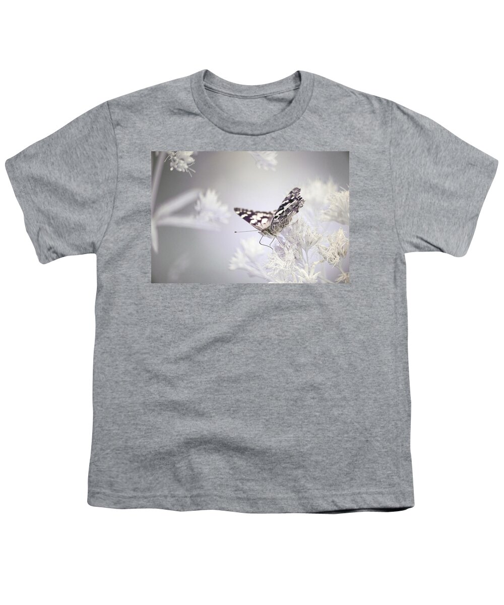 Paintedlady Painted Lady Ir Infrared Insect Ouside Outdoors Nature 720nm Butterfly Butterflies Brian Hale Brianhalephoto Close-up Close Up Closeup Youth T-Shirt featuring the photograph Painted Lady- infrared by Brian Hale