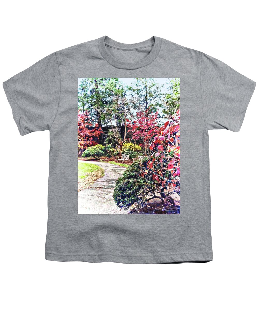 Autumn Youth T-Shirt featuring the photograph Path in Autumn Park by Susan Savad