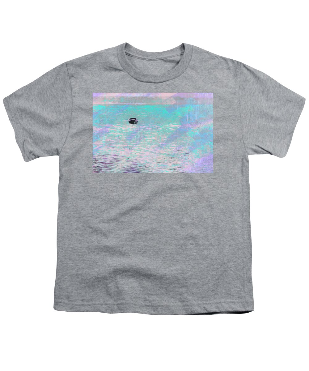 Abstract Youth T-Shirt featuring the photograph Purple Water Kayak by Marianne Campolongo