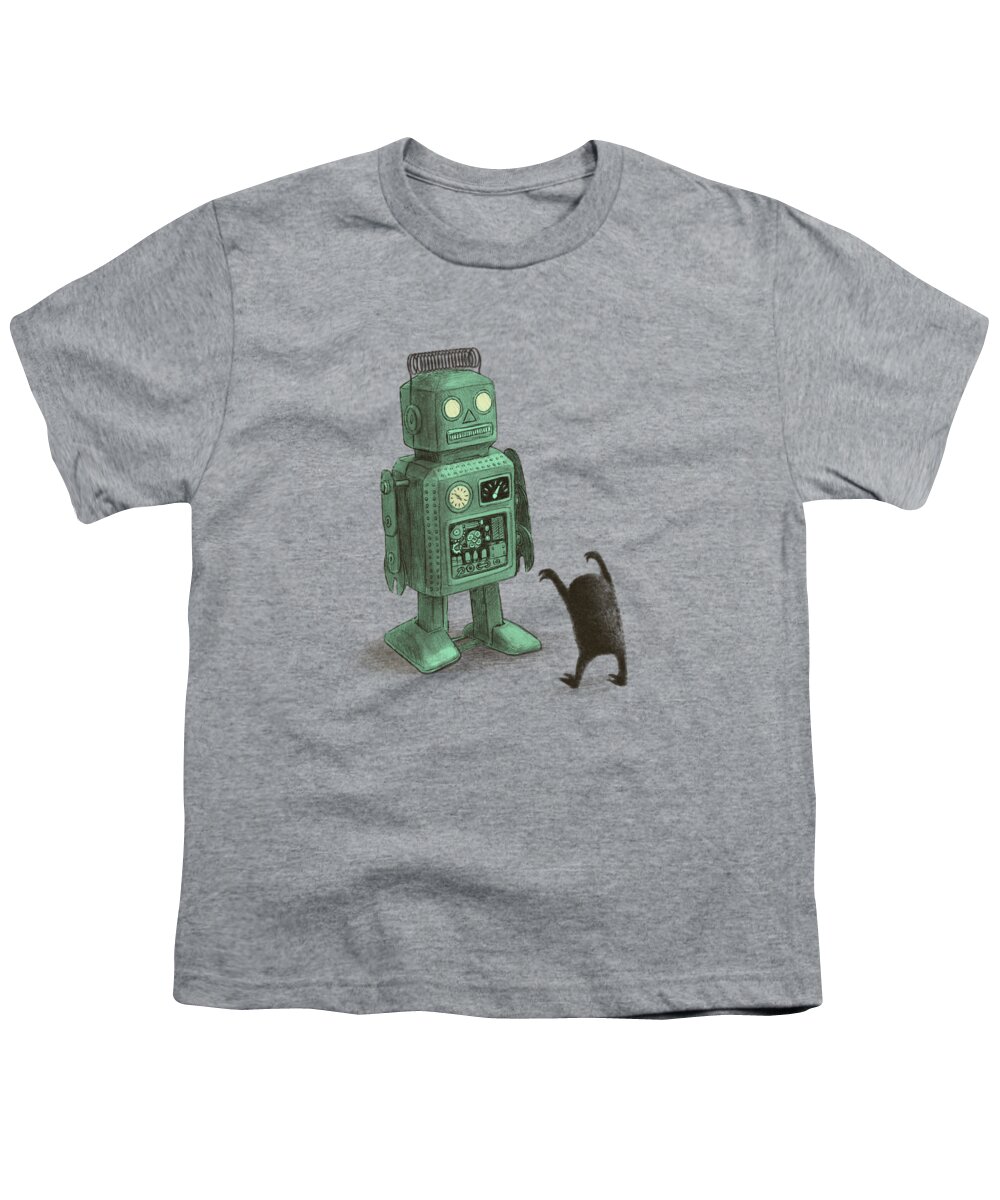Vintage Youth T-Shirt featuring the drawing Robot Vs Alien by Eric Fan