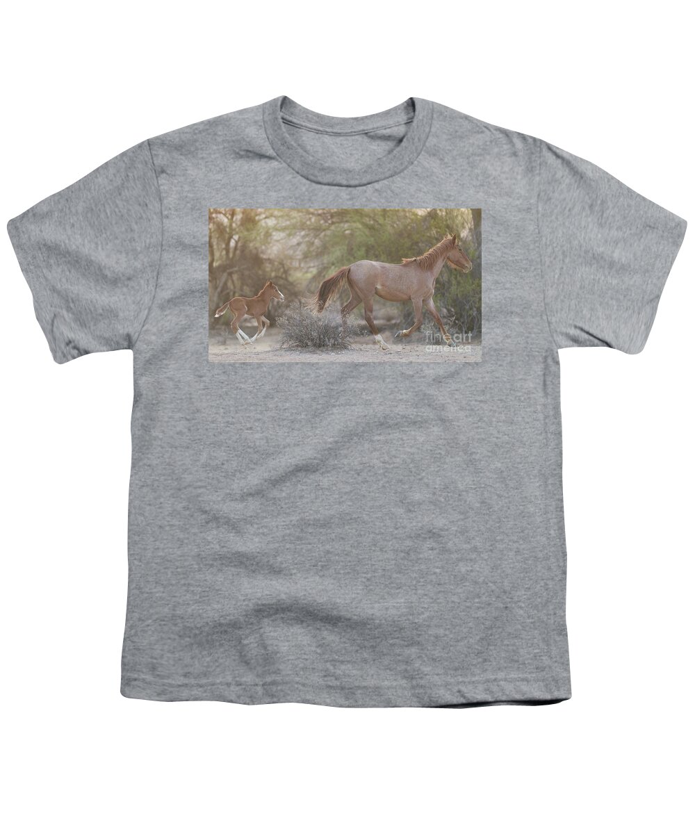 Foal Youth T-Shirt featuring the photograph Running by Shannon Hastings