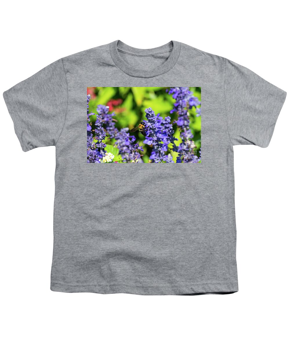 Bumblebee Youth T-Shirt featuring the photograph Salvia With Bumblebee by Jennifer White