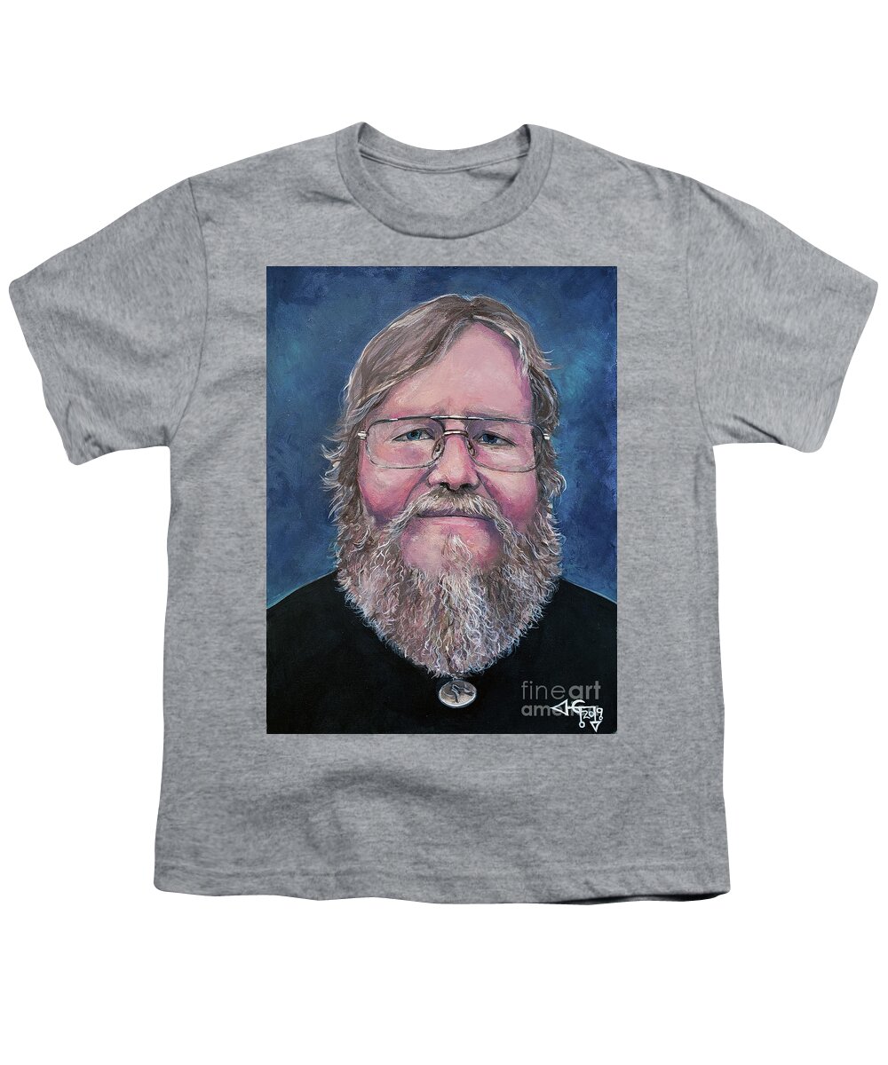 Tom Carlton Youth T-Shirt featuring the painting Self Portrait 2019 by Tom Carlton