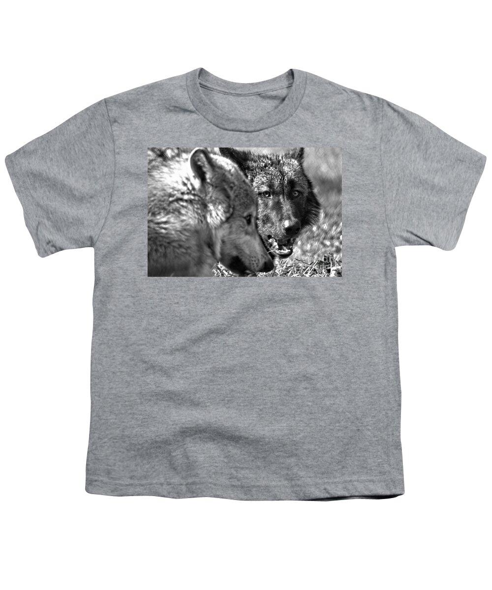 Wolf Youth T-Shirt featuring the photograph That's My Bone Black And White by Adam Jewell