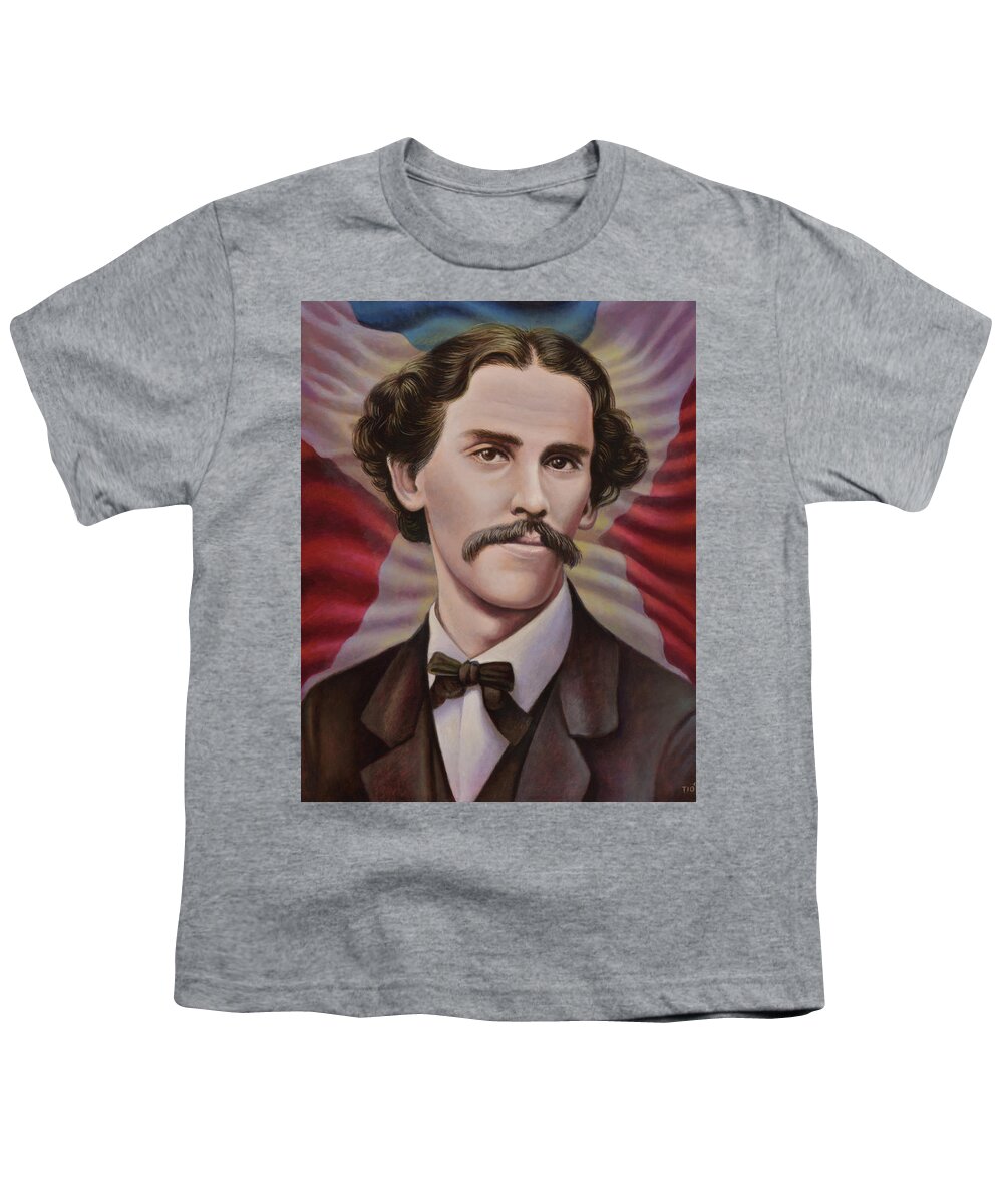 Portrait Youth T-Shirt featuring the painting Vicente Celestino Duarte by Miguel Tio