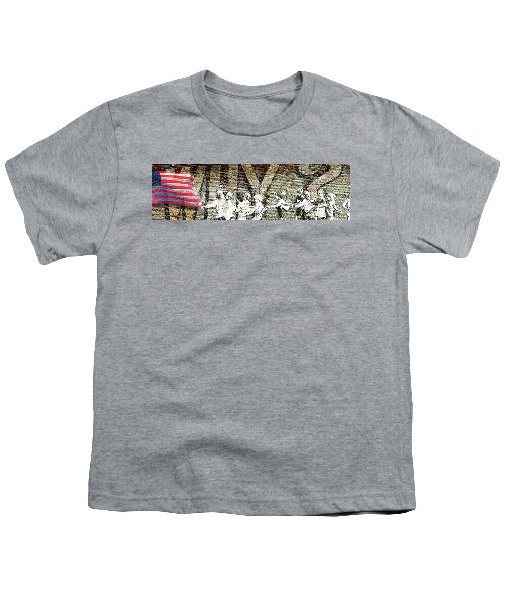Usa Youth T-Shirt featuring the digital art We The People by Scott Campbell