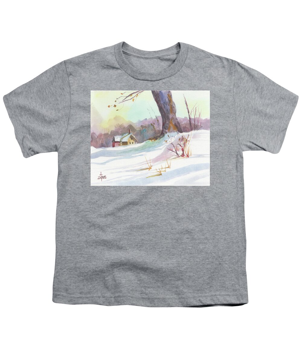 Winter Youth T-Shirt featuring the painting Winter Break by David Bader