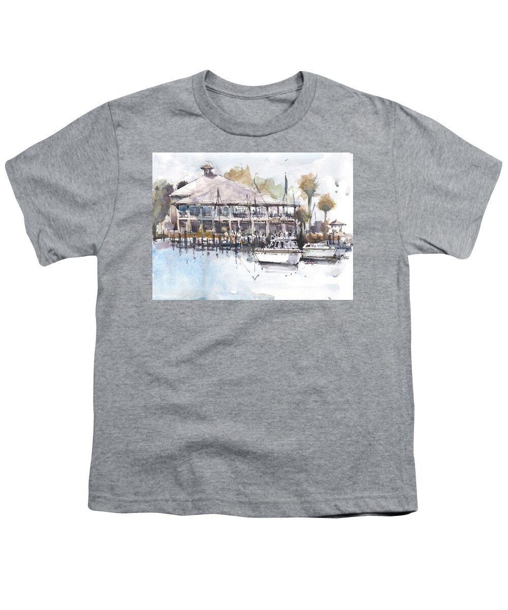  Youth T-Shirt featuring the painting Yacht Club Sketch by Gaston McKenzie