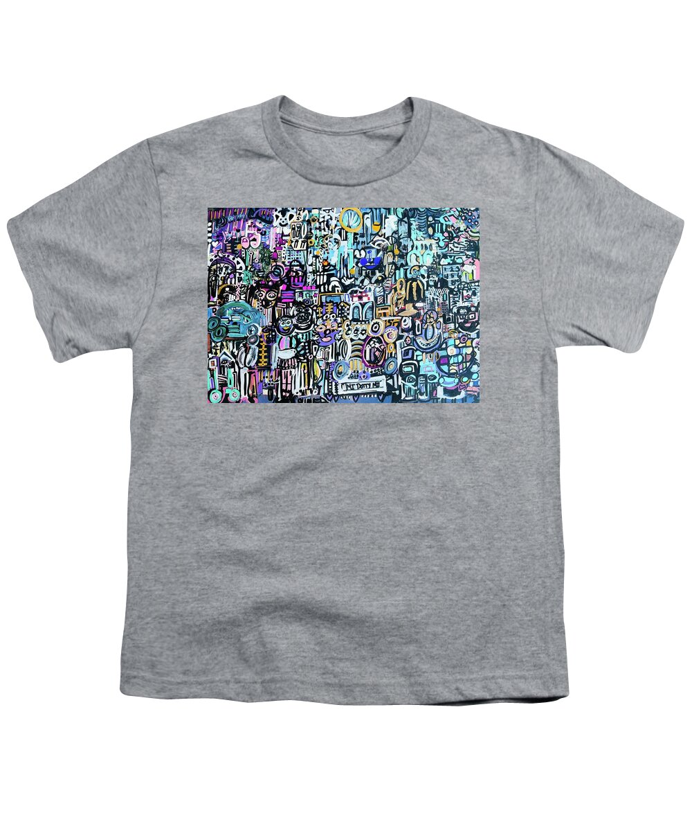  Youth T-Shirt featuring the painting Michigan Rally #2 by Tommy McDonell
