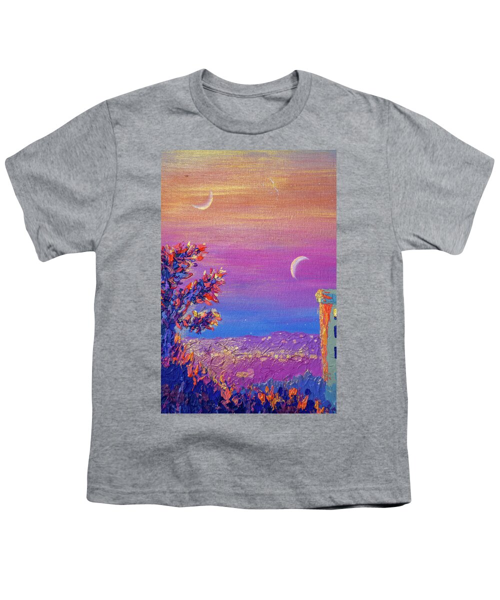Landscape Youth T-Shirt featuring the painting Daniela's Sunrise Fragment #3 by Ashley Wright