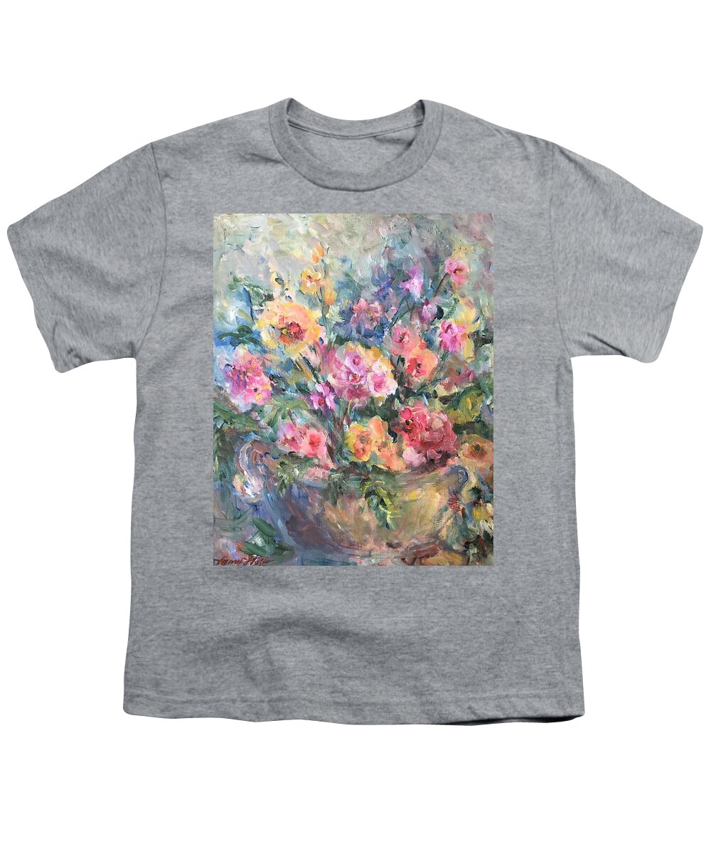 Floral Youth T-Shirt featuring the painting Floral Painting #2 by Mary Wolf