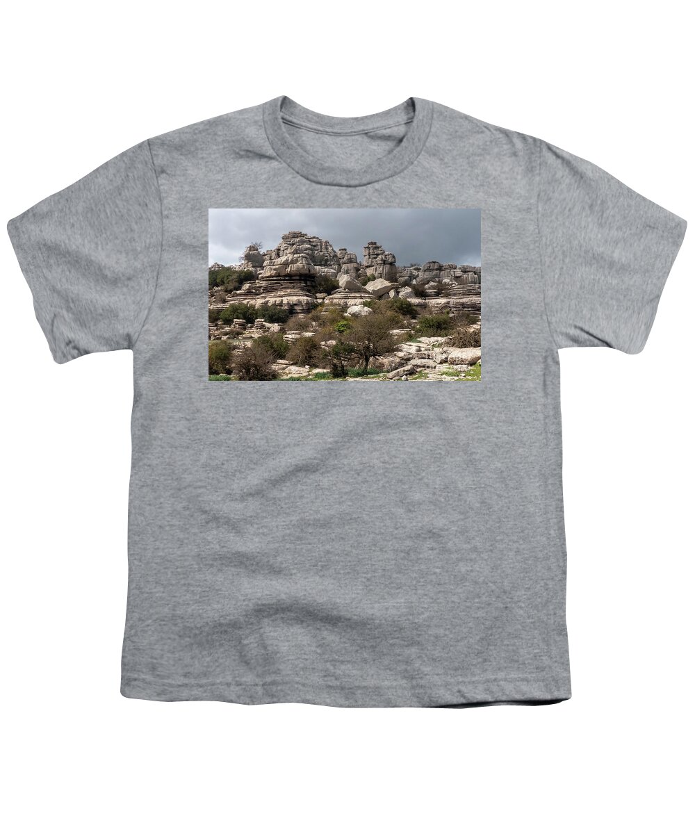 Andalucia Youth T-Shirt featuring the photograph Torcal de Antiquera #3 by Rod Jones