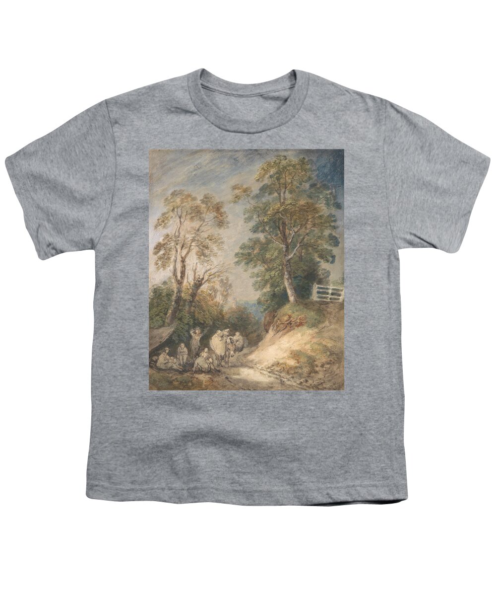 Thomas Gainsborough Youth T-Shirt featuring the painting Thomas Gainsborough, English, #4 by MotionAge Designs