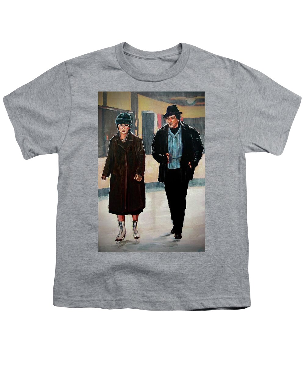 Rocky Youth T-Shirt featuring the painting Adrian and Rocky by Joel Tesch