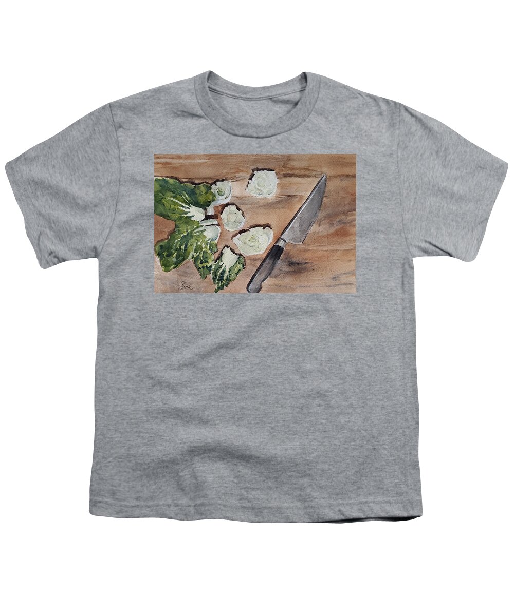 Still Life Youth T-Shirt featuring the painting Baby Bok Choy by Sheila Romard