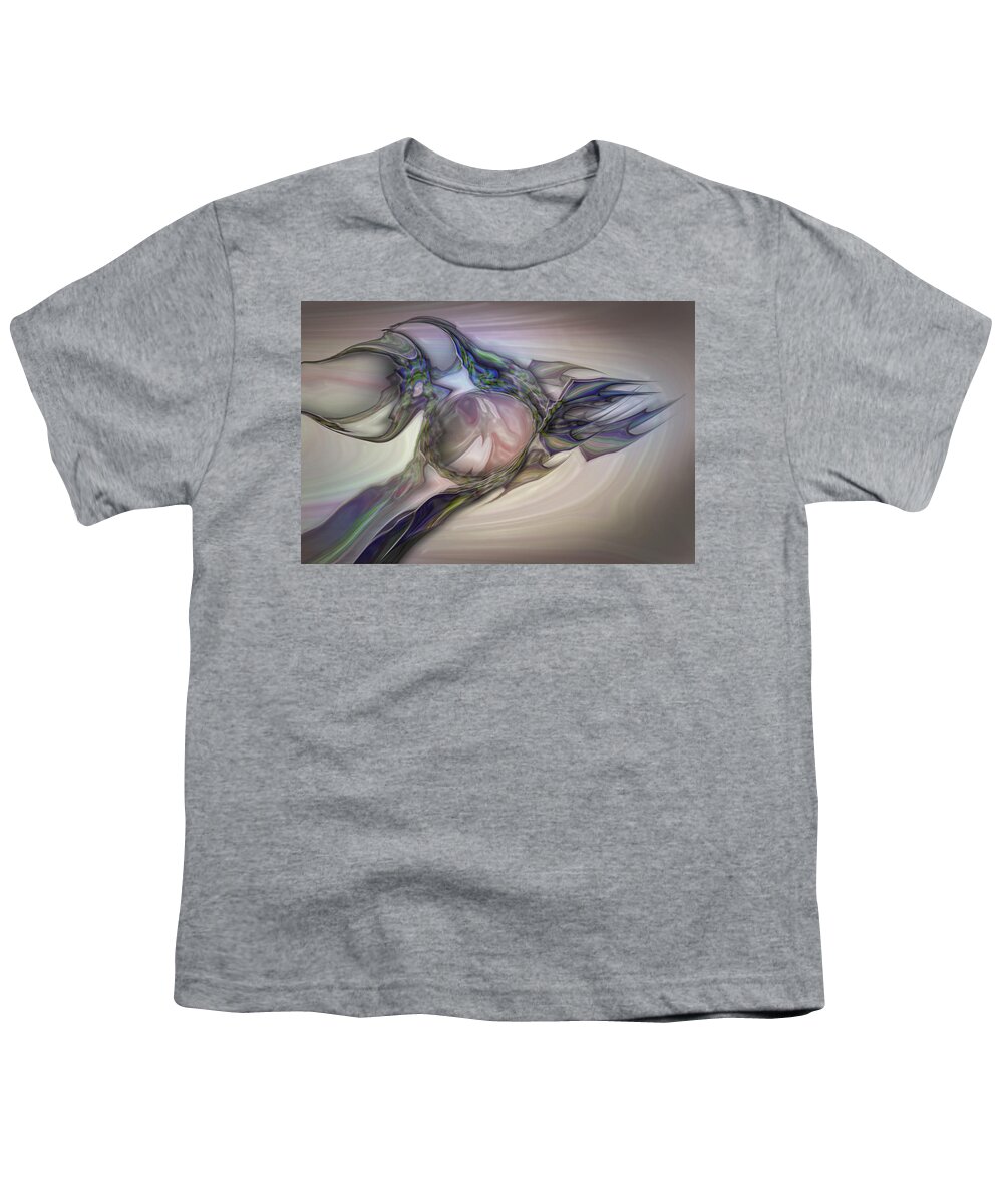 Steve Sperry Mighty Sight Studio Art Painted Virtually Abstractions Surrealism Color And Form Youth T-Shirt featuring the digital art Barely Aware by Steve Sperry