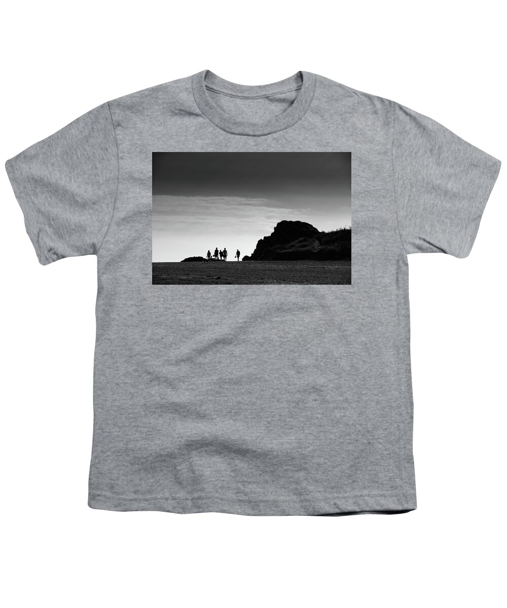 Beach Youth T-Shirt featuring the photograph Beach walkers by Gary Browne