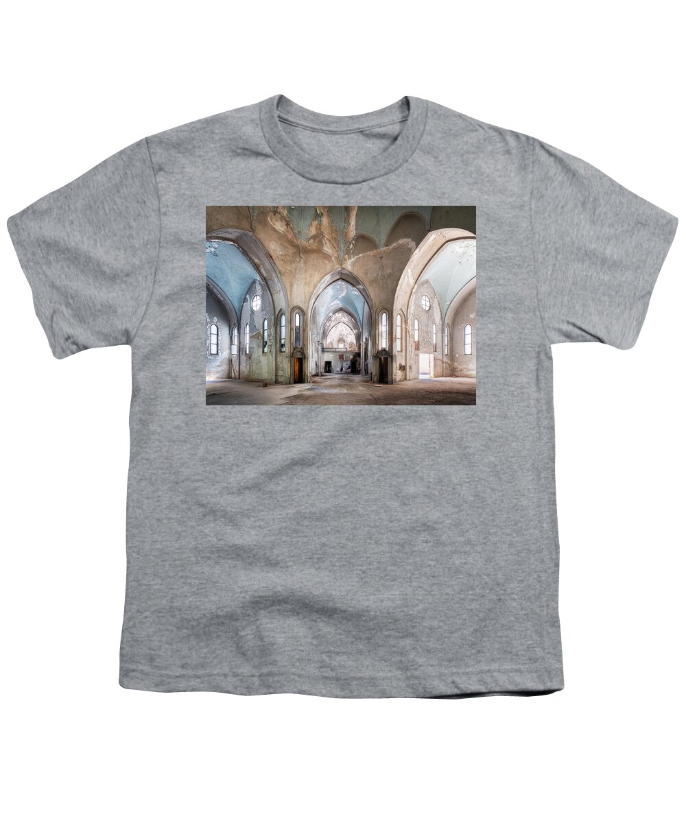 Urban Youth T-Shirt featuring the photograph Big Church in Decay by Roman Robroek
