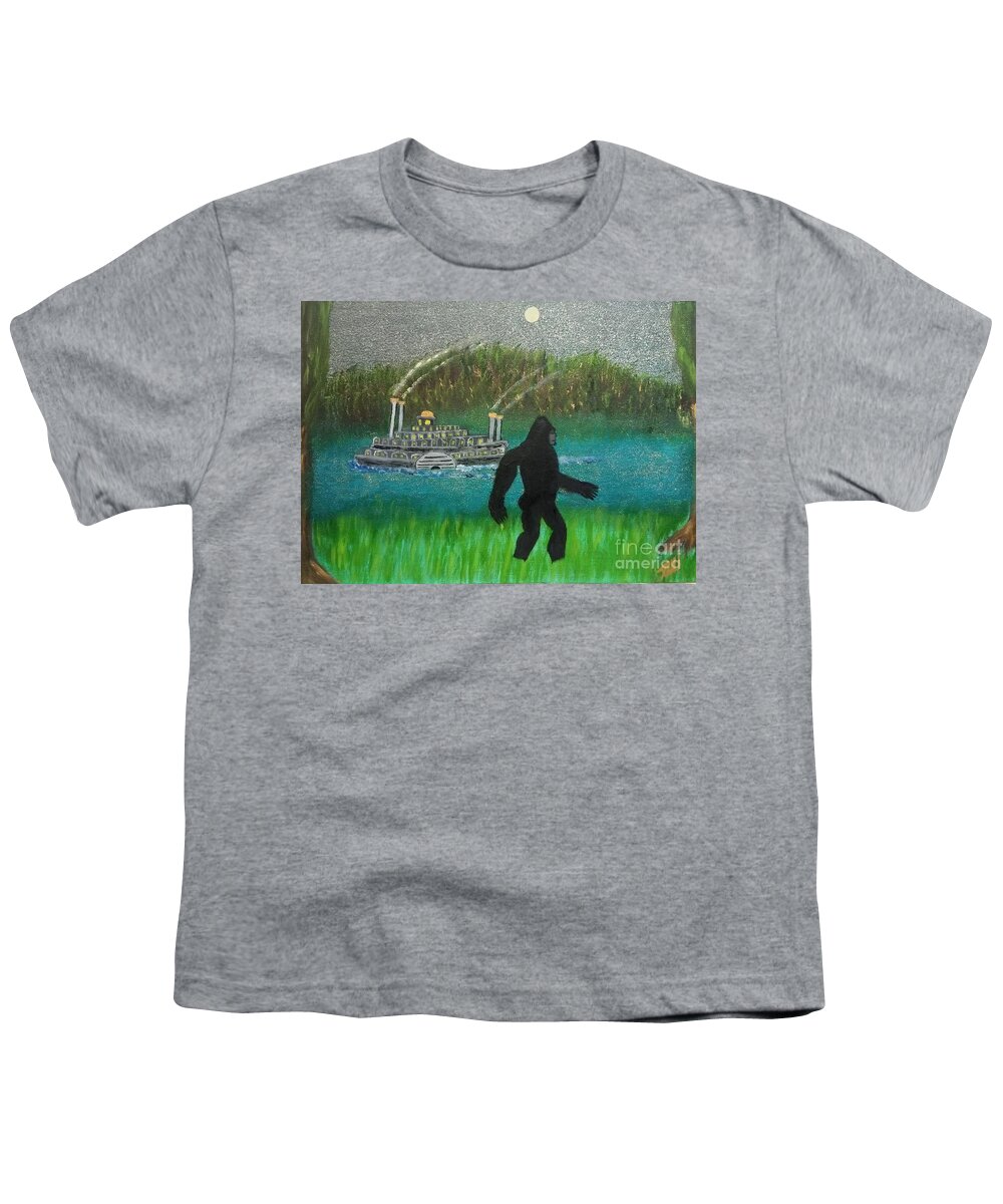 Bigfoot Youth T-Shirt featuring the painting Big Foot by David Westwood