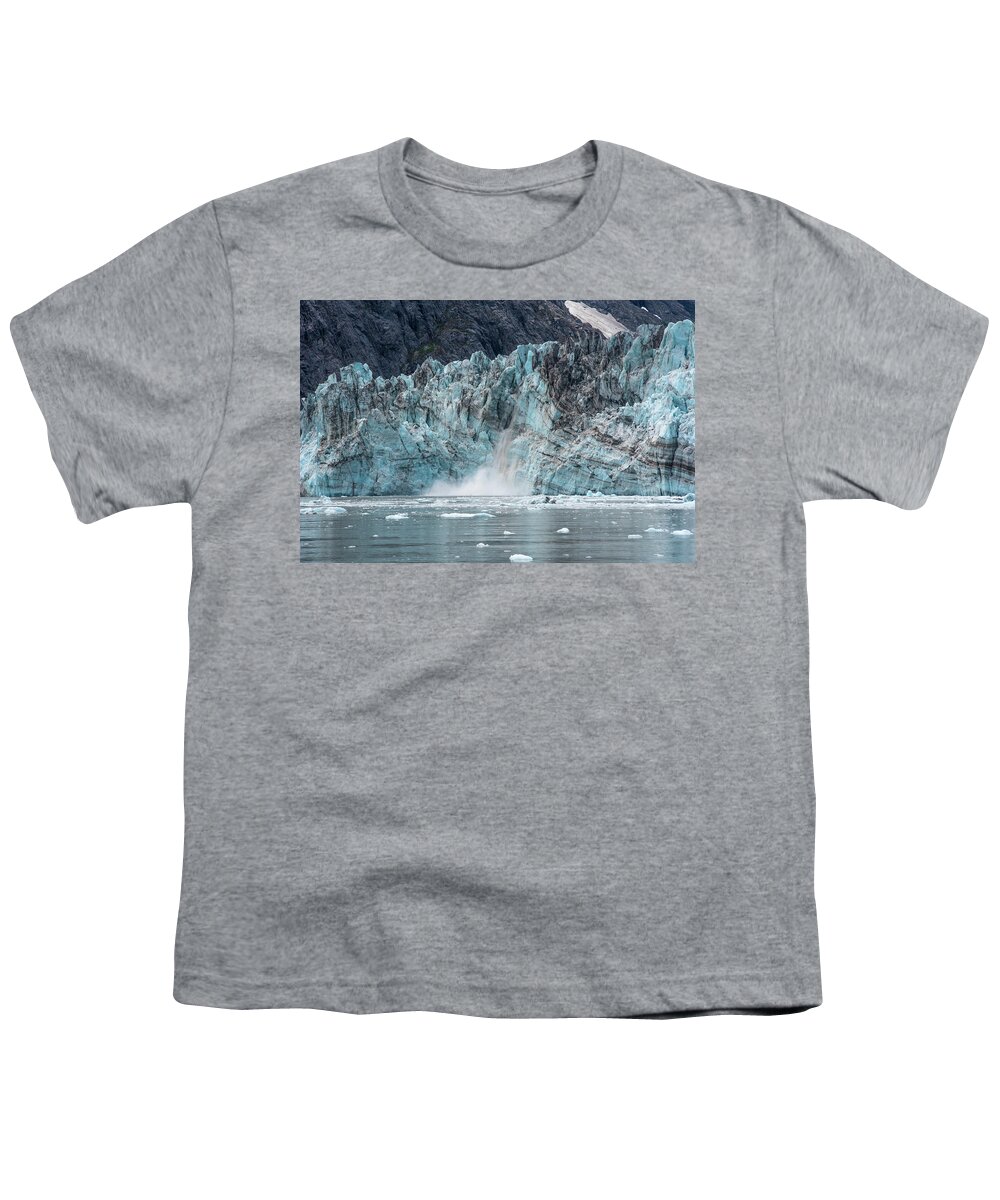Glacier Youth T-Shirt featuring the photograph Calving by David Kirby