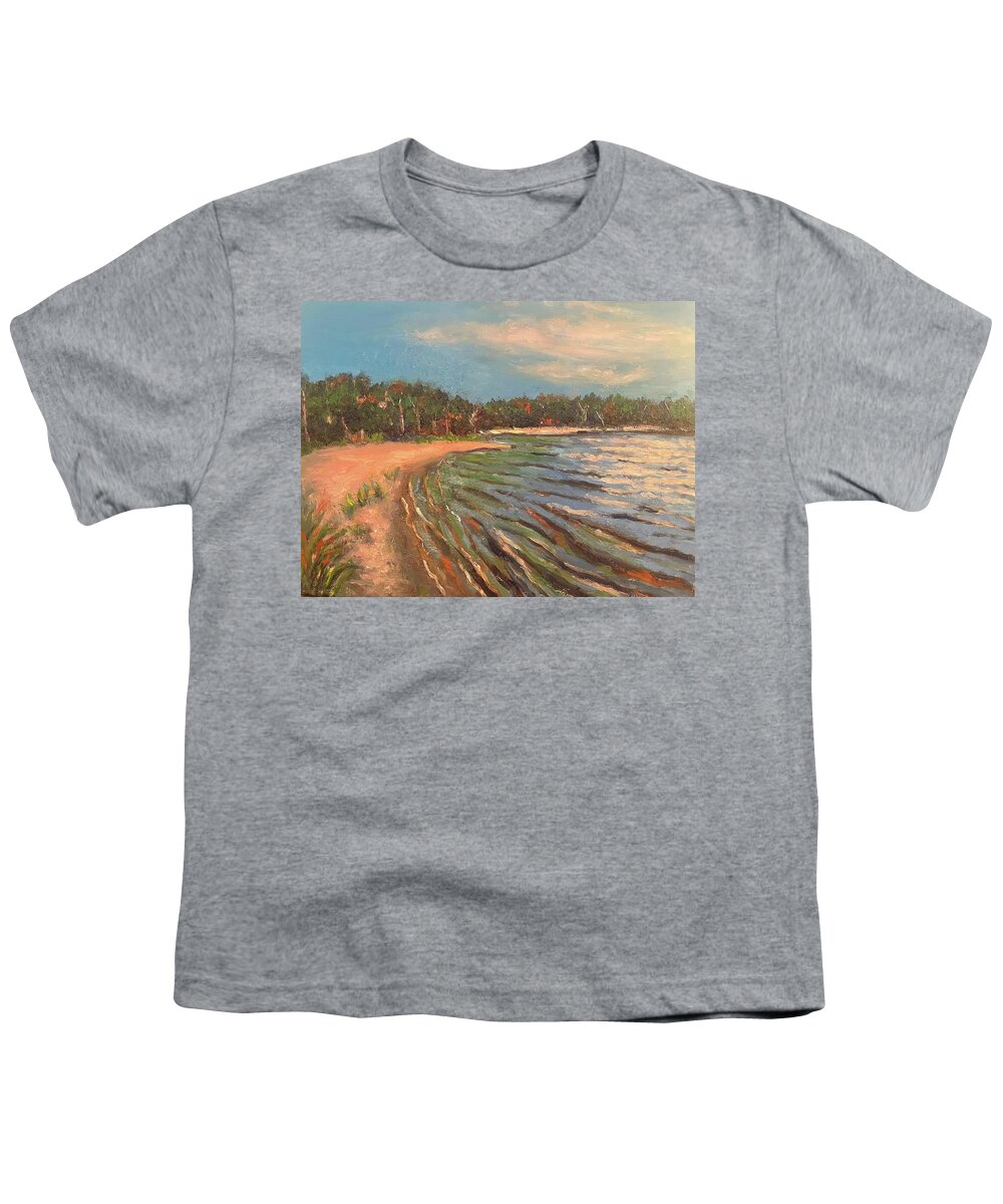 Caoe Cod Knickerson State Park Pond Youth T-Shirt featuring the painting Cape Cod Pond by Beth Riso