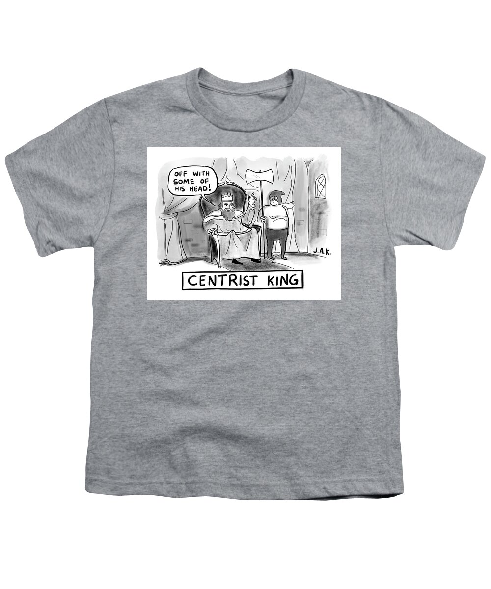 Centrist King Youth T-Shirt featuring the drawing Centrist King by Jason Adam Katzenstein