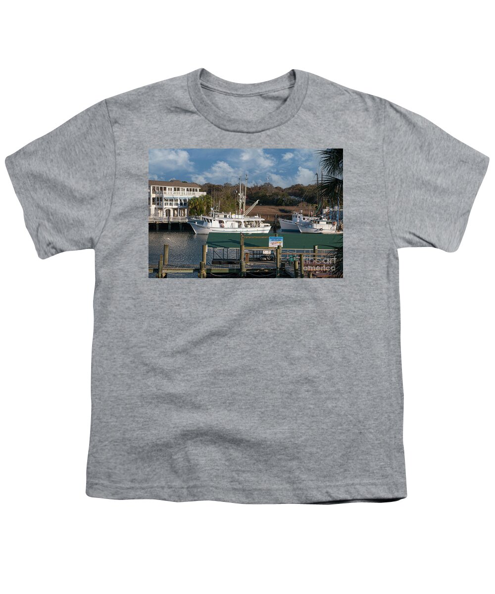 Charleston Star Youth T-Shirt featuring the photograph Charleston Star on Shem Creek - Mount Pleasant South Carolina by Dale Powell