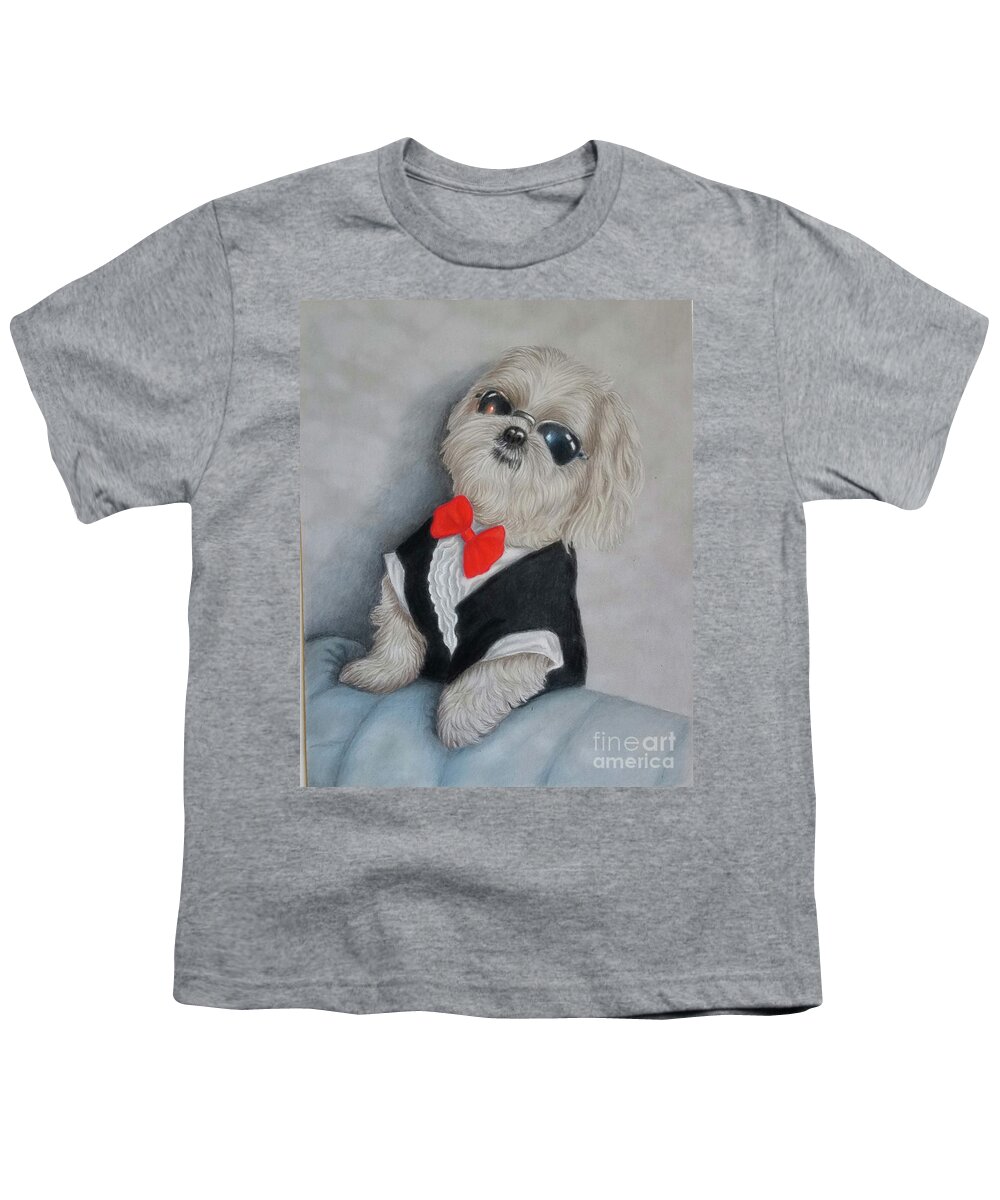 Cool Dude Youth T-Shirt featuring the drawing Cool Dude by Lorraine Foster