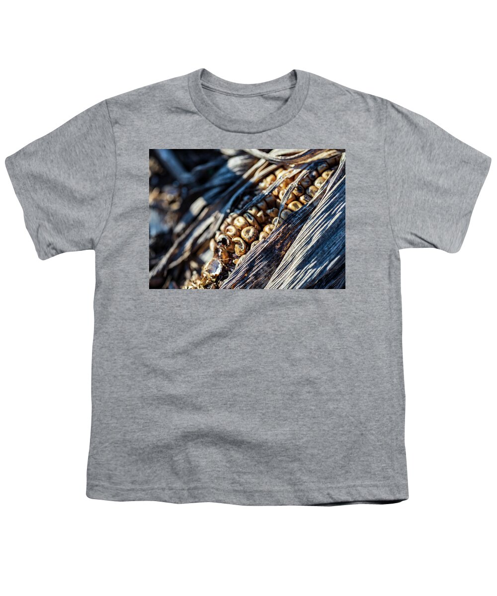 Plants Youth T-Shirt featuring the photograph Corn Field Leftovers by Amelia Pearn