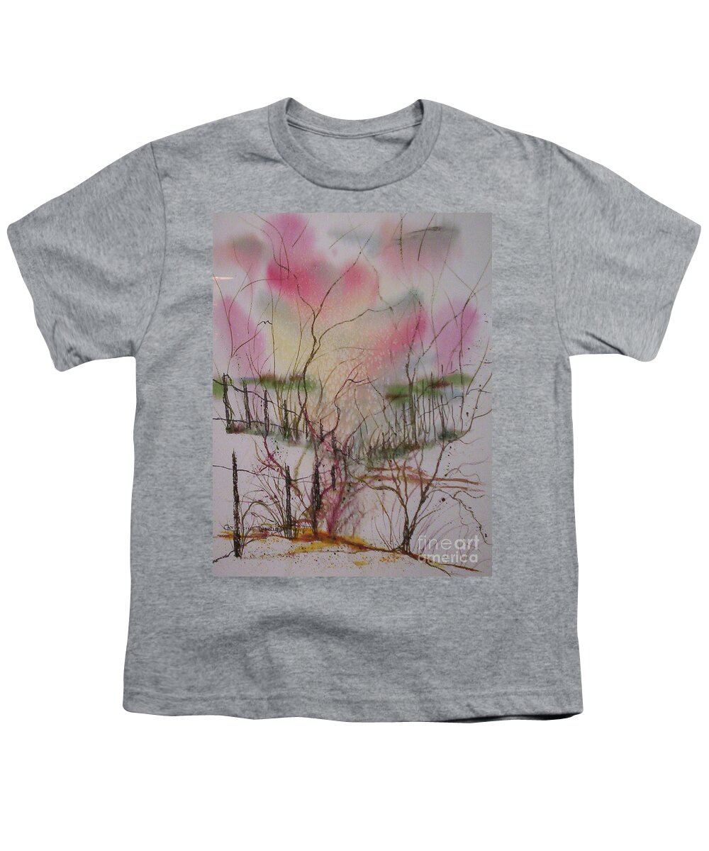 Recovery Youth T-Shirt featuring the painting Crossing Boundaries by Catherine Ludwig Donleycott
