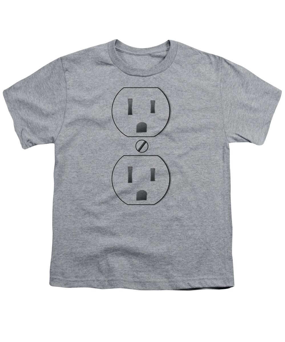 Halloween Youth T-Shirt featuring the digital art Electrical Outlet Halloween Costume by Flippin Sweet Gear